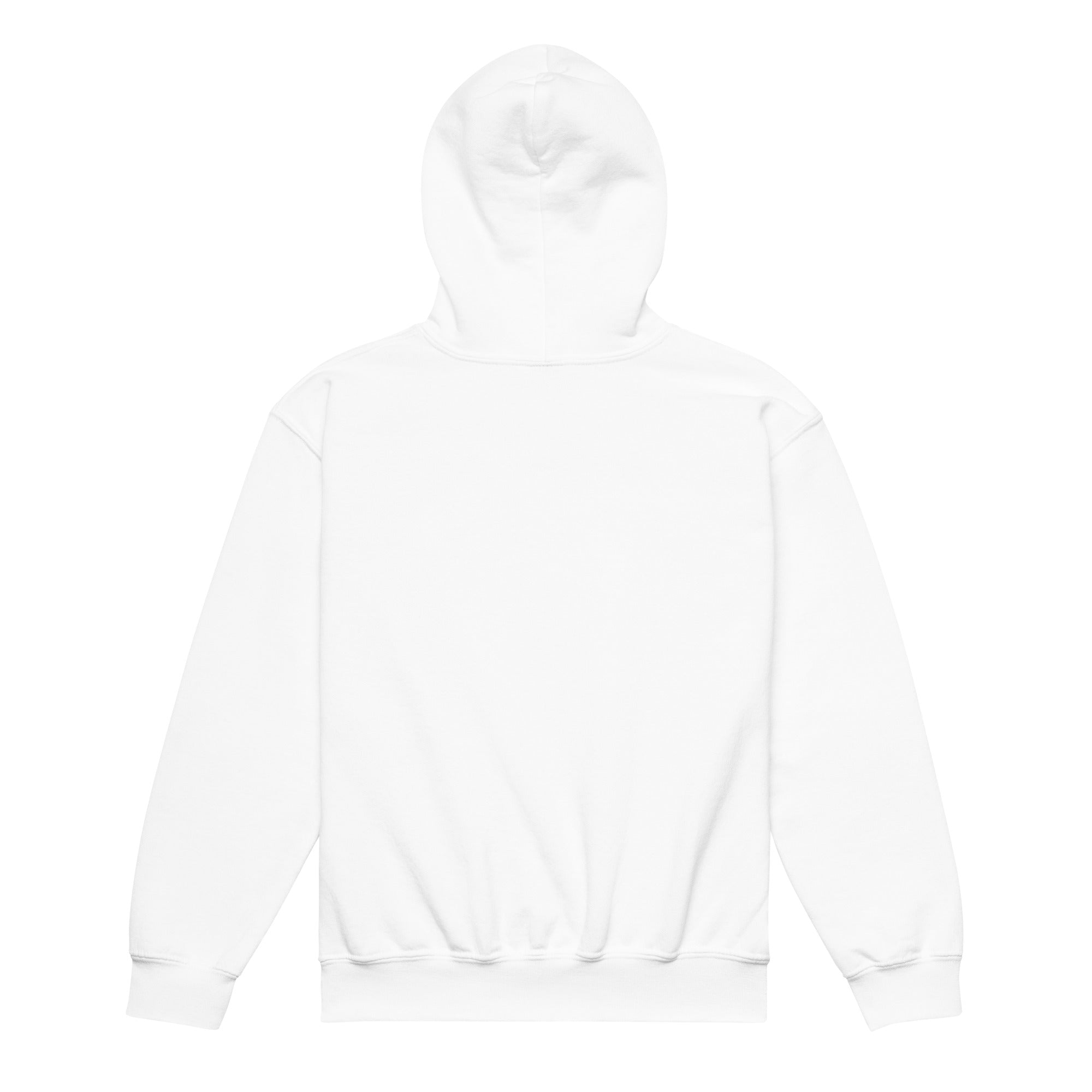 Back view of LHA Youth Girls Hoodie, plain design with no graphics.