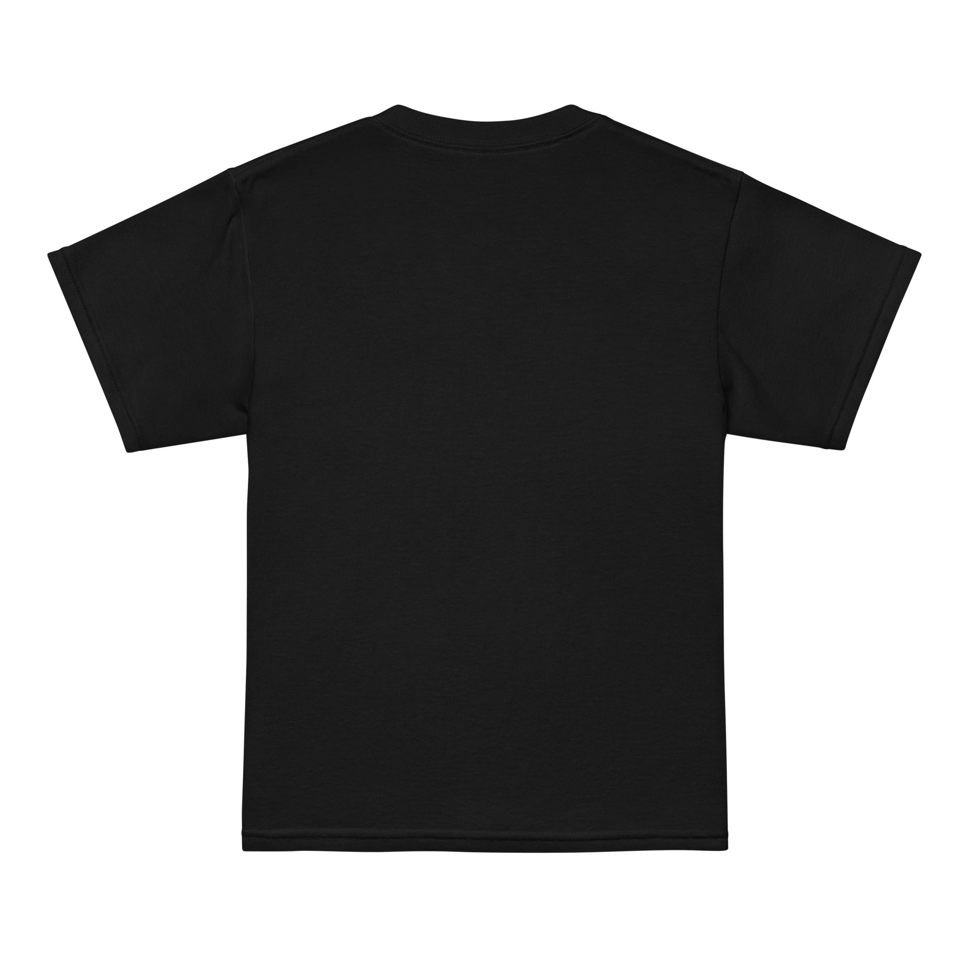 Back view of LHA Youth Girls Tee in navy, plain design with no graphics.