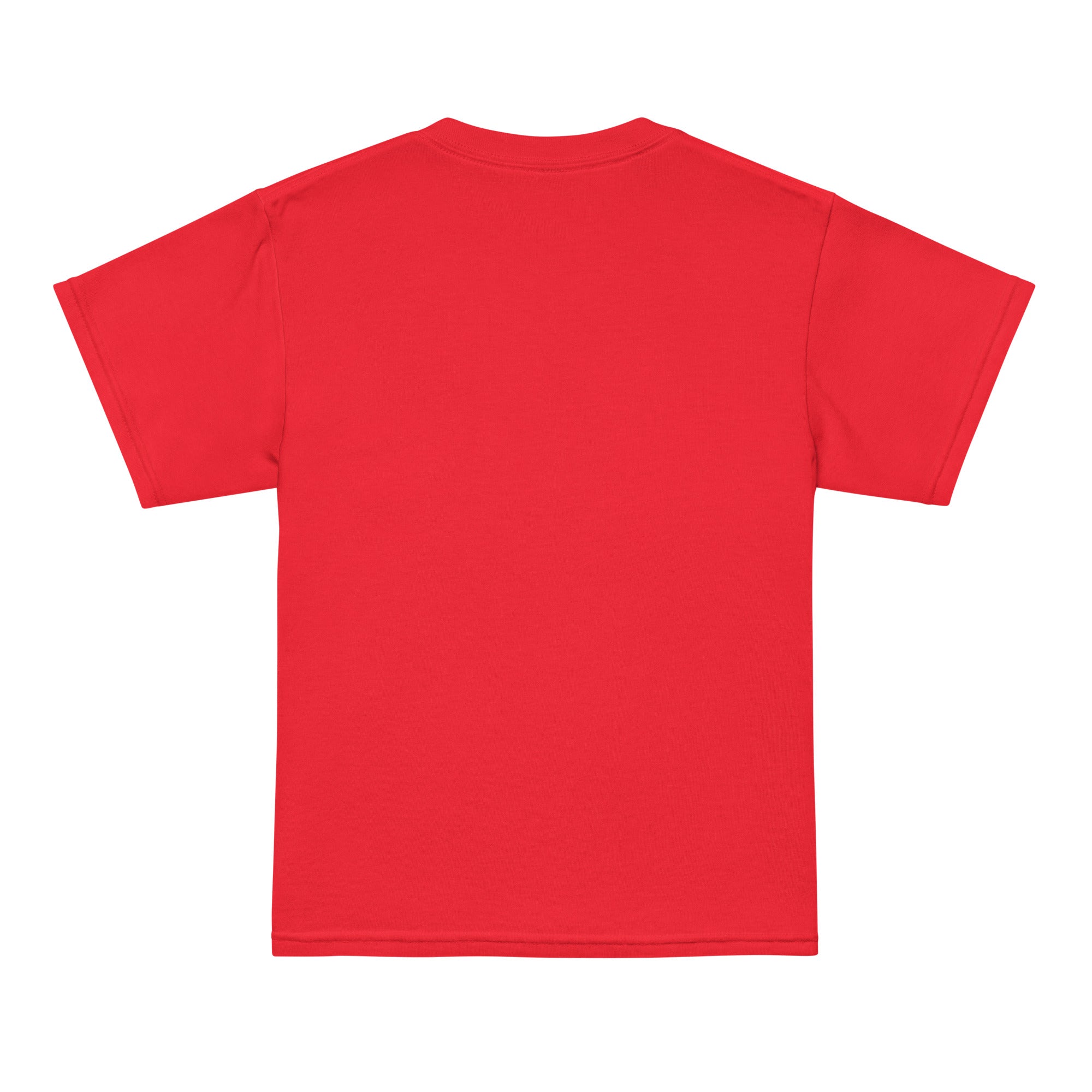 Back view of LHA Youth Tee in navy, plain design with no graphics.
