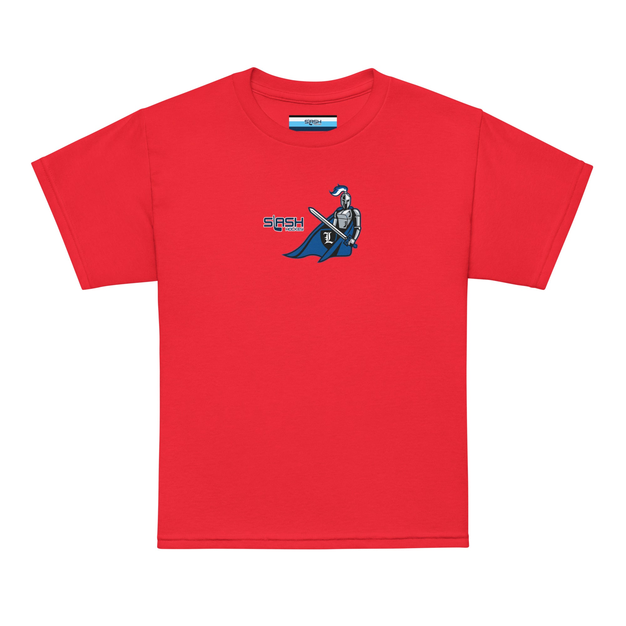 Front view of LHA Youth Girls Tee with Livonia Hockey Association logo and Slash Hockey branding on chest.