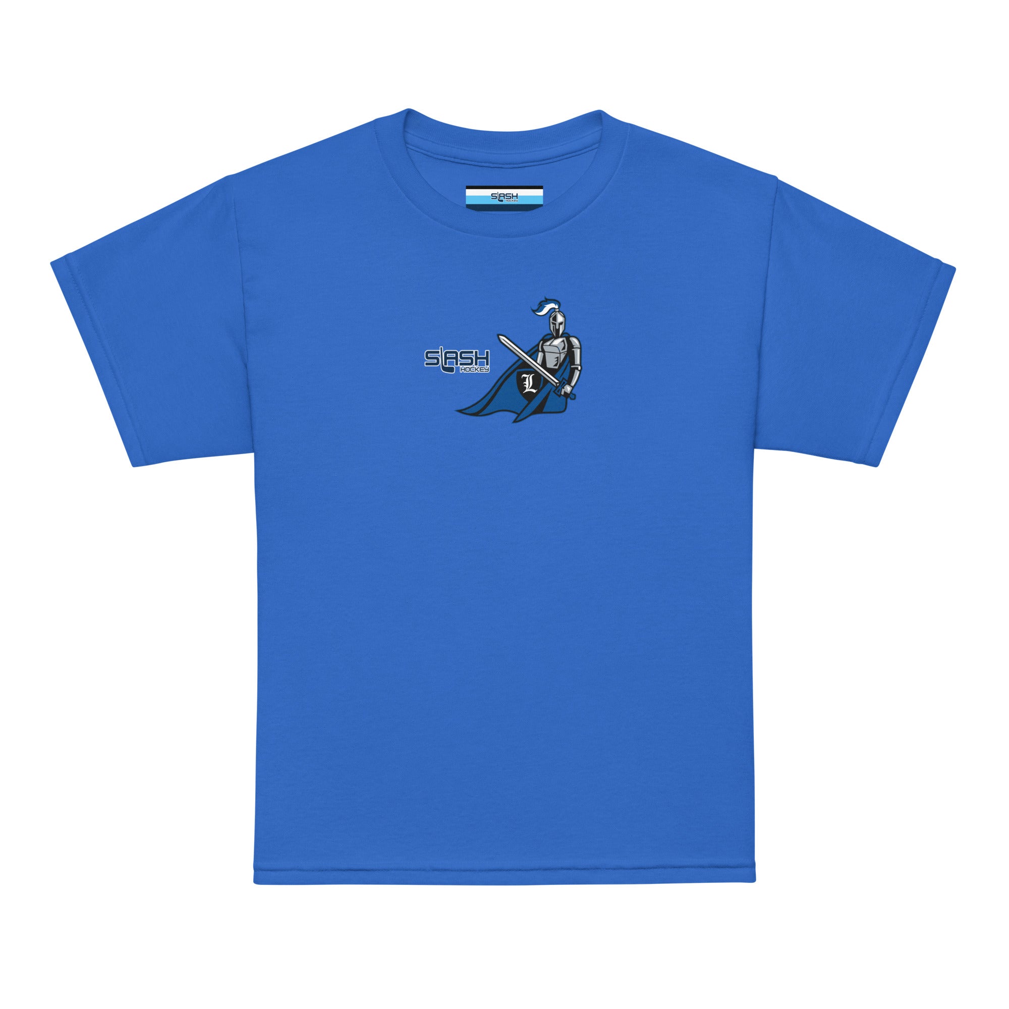 Front view of LHA Youth Girls Tee with Livonia Hockey Association logo and Slash Hockey branding on chest.