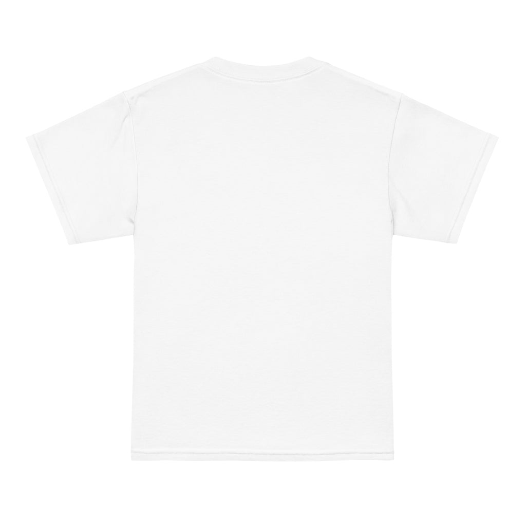 Back view of LHA Youth Tee in navy, plain design with no graphics.
