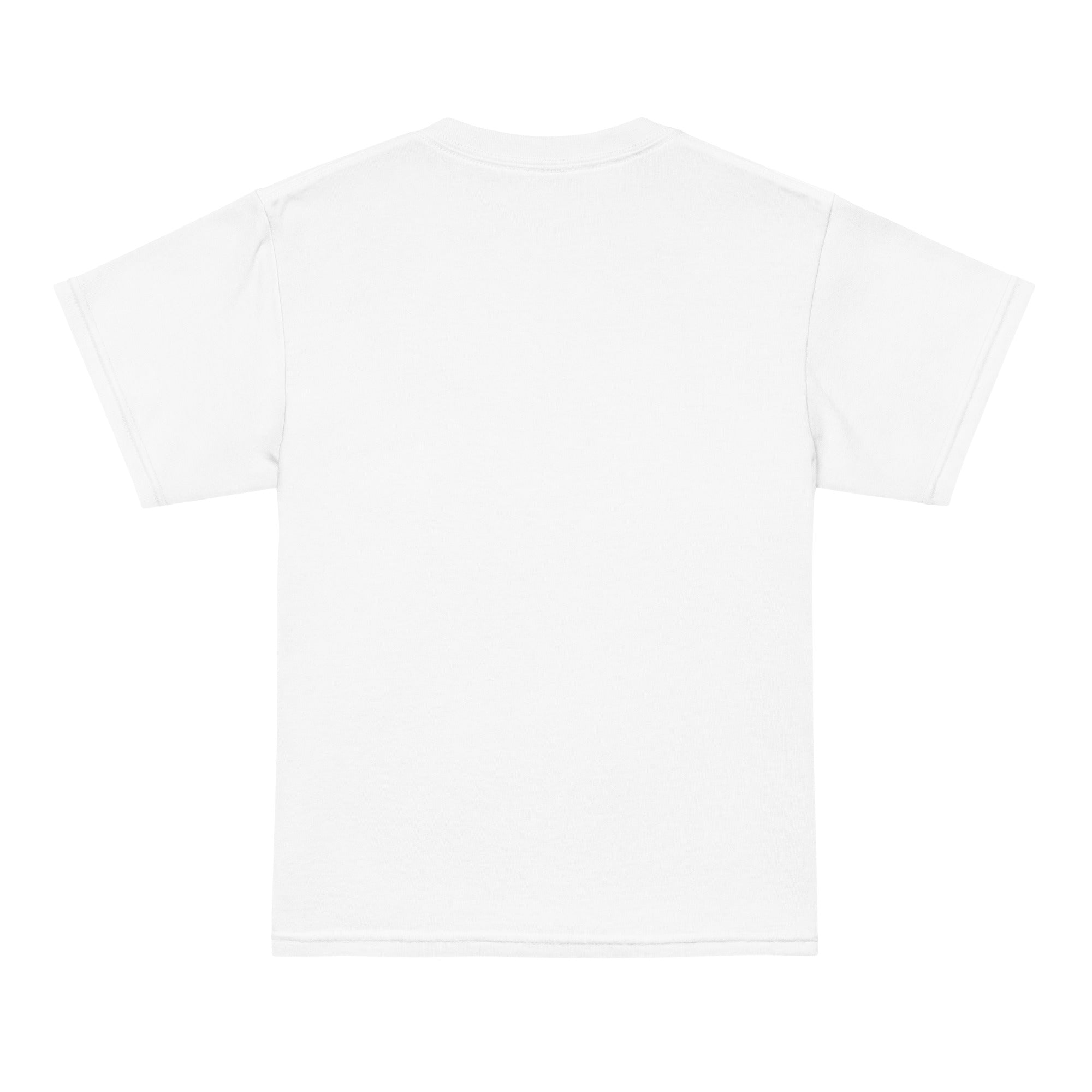 Back view of LHA Youth Tee in navy, plain design with no graphics.