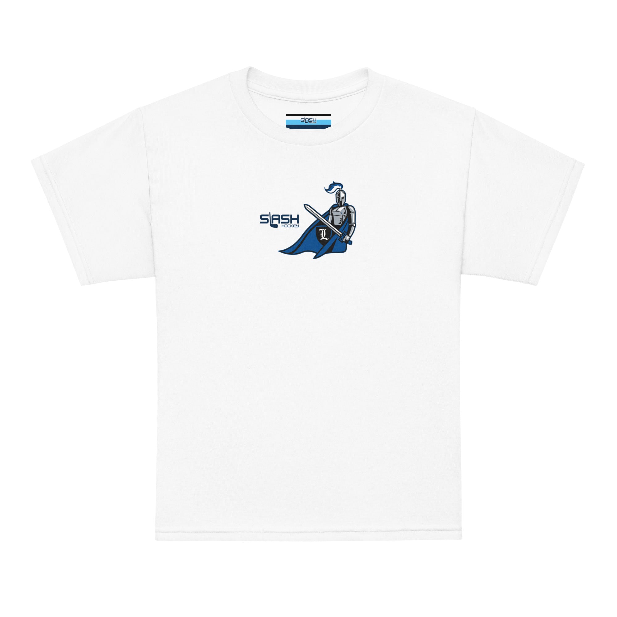 Front view of LHA Youth Girls Tee with Livonia Hockey Association logo and Slash Hockey branding on chest.